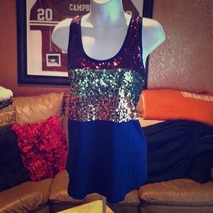 Express Racerback Sequin Tank